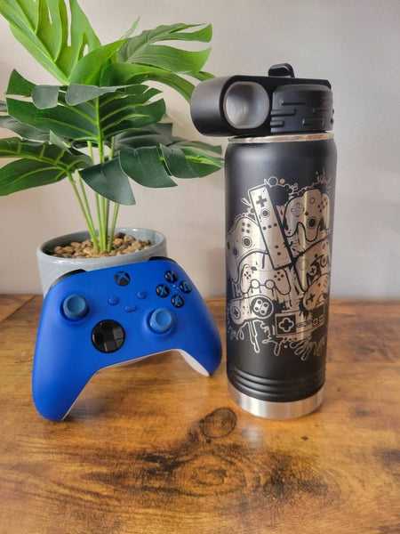 Laser Engraved Gamer Water Bottle, Funny Offline Quote, Stainless Steel Tumbler