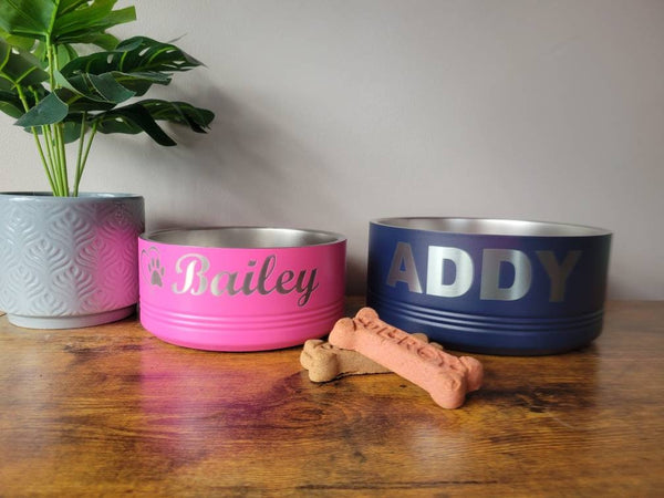 Personalized Pet Bowl, Laser Engraved Stainless Steel Dog Bowl
