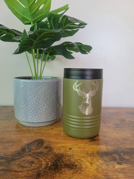Laser Engraved Buck Koozie, Stainless Steel Insulated Drink Holder
