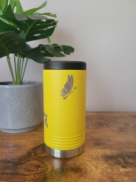 Sunflower Stainless Steel Can Koozie, Polar Camel with Lid