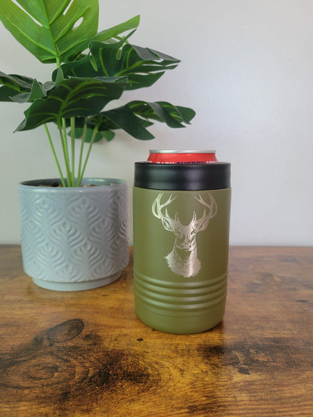Laser Engraved Buck Koozie, Stainless Steel Insulated Drink Holder