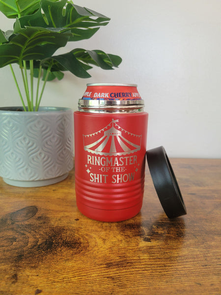 Ringmaster of the shit show koozie