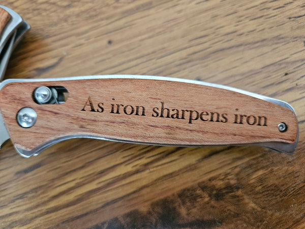 personalized gift, Bible verse, iron sharpens iron
