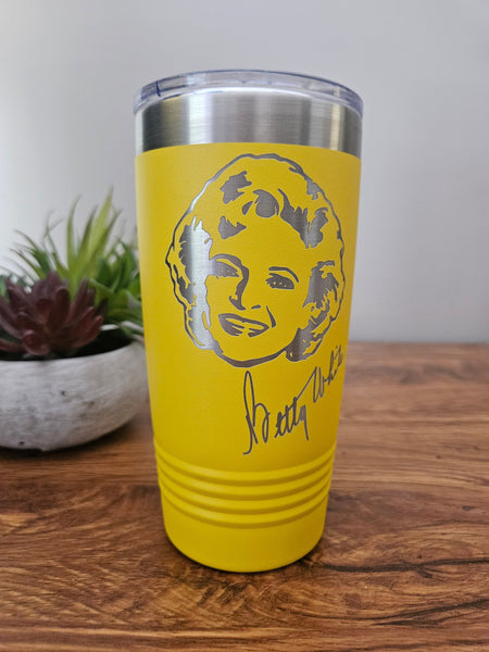 Betty White Laser Engraved Tumbler, Polar Camel Stainless Steel