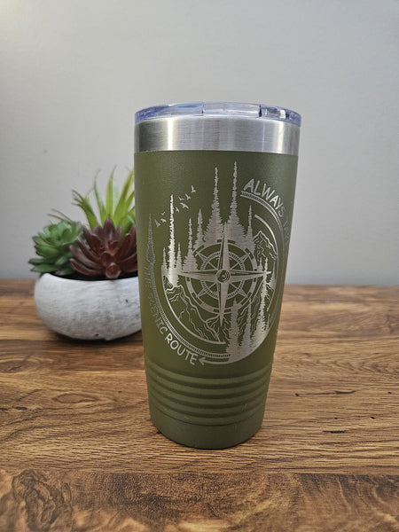 Laser Engraved Adventure Tumbler, Outdoor Camping Coffee Mug