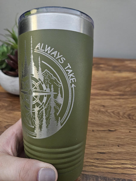 Laser Engraved Adventure Tumbler, Outdoor Camping Coffee Mug