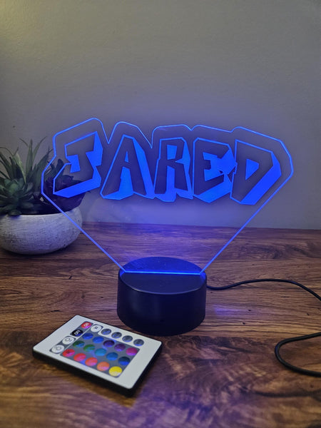 Personalized Name LED Night Light, 16 Color Remote, Custom Acrylic Lamp