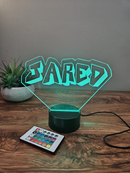 Personalized Name LED Night Light, 16 Color Remote, Custom Acrylic Lamp