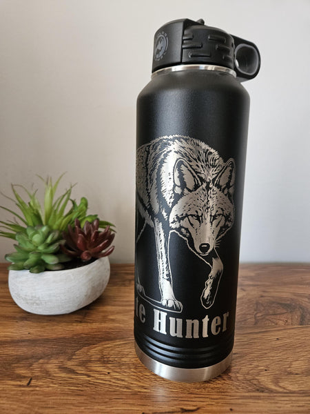 Laser Engraved Coyote Stainless Steel Tumbler