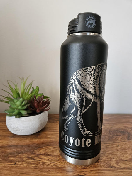 Laser Engraved Coyote Stainless Steel Tumbler