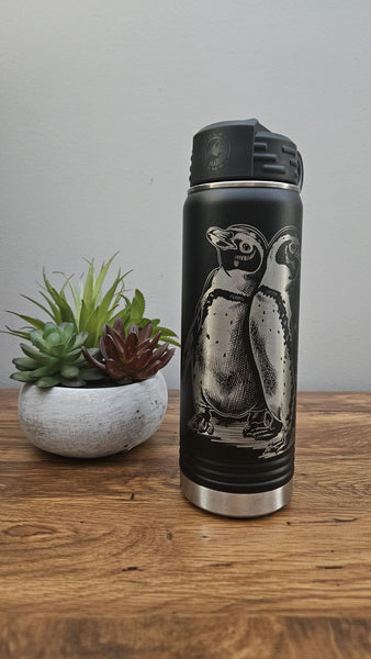Penguin Stainless Steel Tumbler, Laser Engraved Drinkware