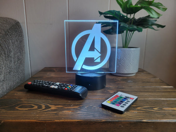 Avengers Logo light, Personalized avenger light with kids name