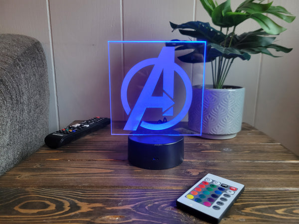 Avengers Logo light, Personalized avenger light with kids name