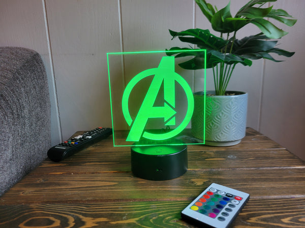 Avengers Logo light, Personalized avenger light with kids name