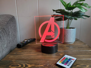 Avengers Logo light, Personalized avenger light with kids name