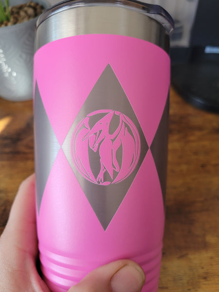 Pink Power Ranger tumbler